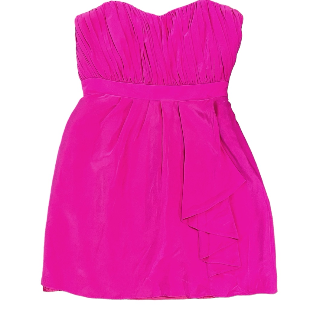 Shoshanna Silk Strapless Sweetheart Mini Dress Pink Size 2 Cocktail